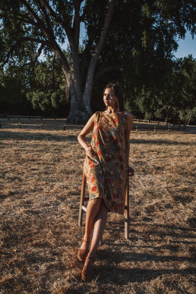 Pita criss cross shoulder dress